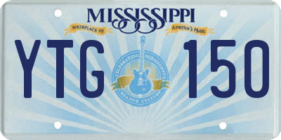 MS license plate YTG150