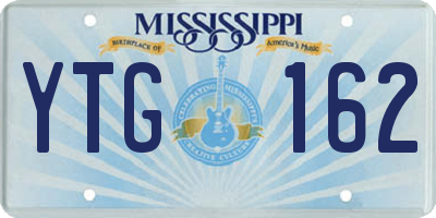 MS license plate YTG162