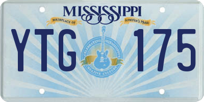 MS license plate YTG175
