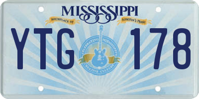 MS license plate YTG178