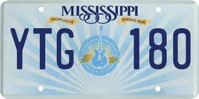 MS license plate YTG180