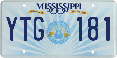 MS license plate YTG181