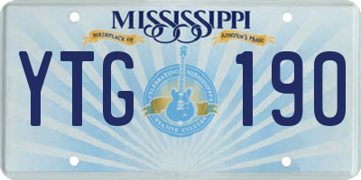 MS license plate YTG190