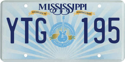MS license plate YTG195