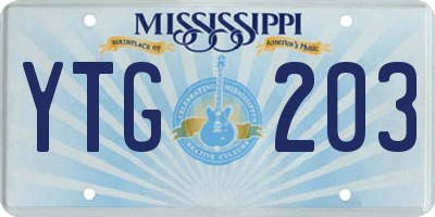 MS license plate YTG203