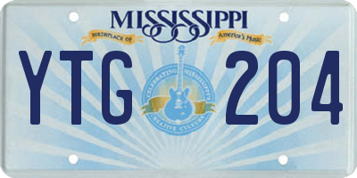 MS license plate YTG204