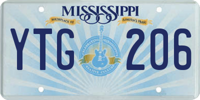 MS license plate YTG206