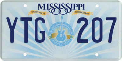 MS license plate YTG207