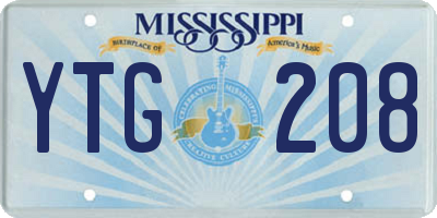 MS license plate YTG208