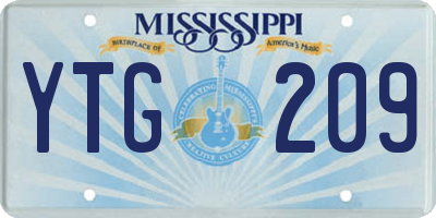 MS license plate YTG209