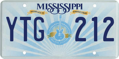 MS license plate YTG212