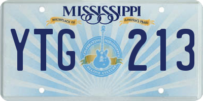 MS license plate YTG213