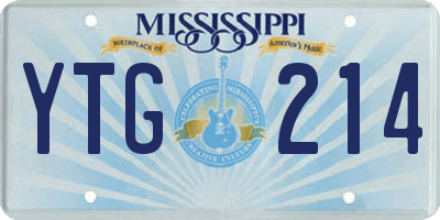 MS license plate YTG214