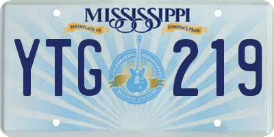 MS license plate YTG219