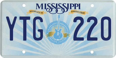 MS license plate YTG220