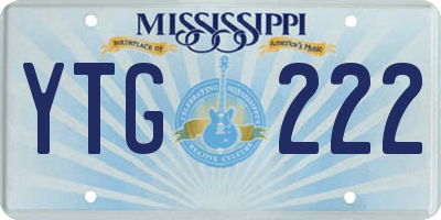 MS license plate YTG222