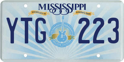 MS license plate YTG223