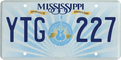 MS license plate YTG227