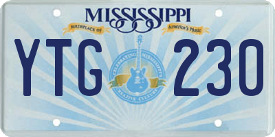 MS license plate YTG230