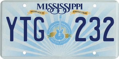 MS license plate YTG232