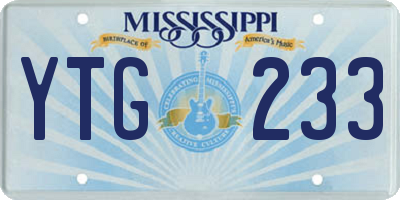 MS license plate YTG233