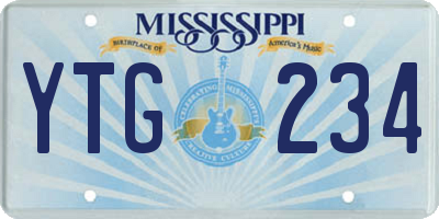 MS license plate YTG234