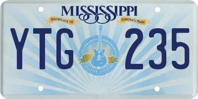 MS license plate YTG235