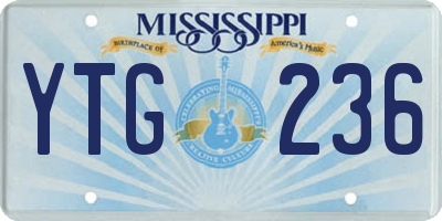 MS license plate YTG236