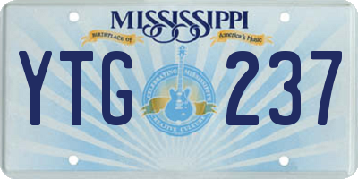 MS license plate YTG237