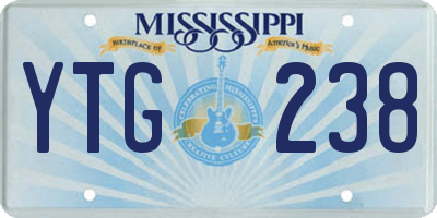 MS license plate YTG238