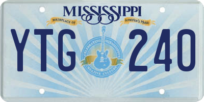 MS license plate YTG240