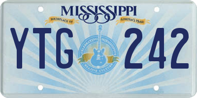 MS license plate YTG242