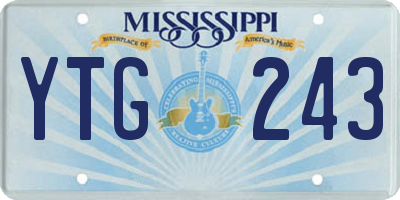 MS license plate YTG243