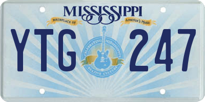MS license plate YTG247