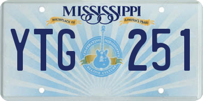 MS license plate YTG251