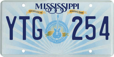 MS license plate YTG254