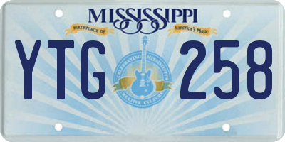 MS license plate YTG258
