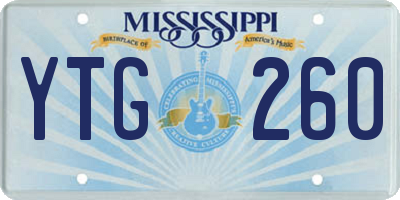 MS license plate YTG260