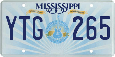 MS license plate YTG265