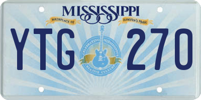 MS license plate YTG270