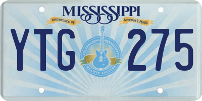 MS license plate YTG275