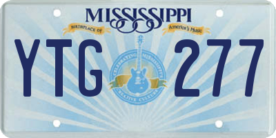 MS license plate YTG277