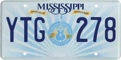 MS license plate YTG278