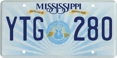 MS license plate YTG280