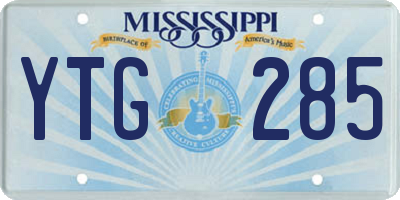 MS license plate YTG285