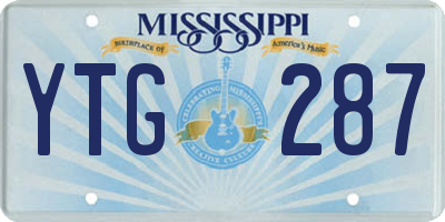 MS license plate YTG287