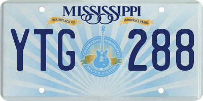 MS license plate YTG288