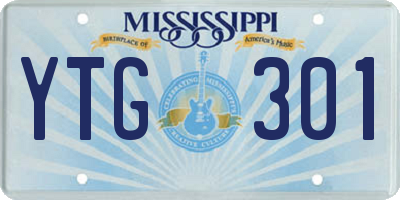 MS license plate YTG301