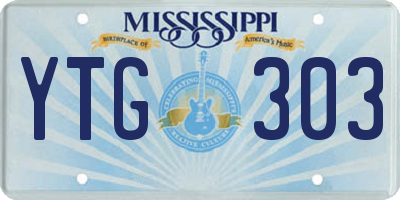 MS license plate YTG303