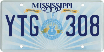 MS license plate YTG308